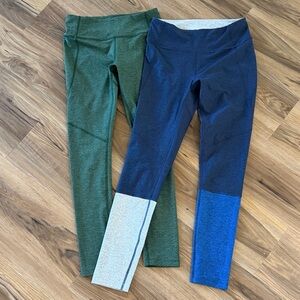 Outdoor Voices Colorblock Leggings - Green and Blue
